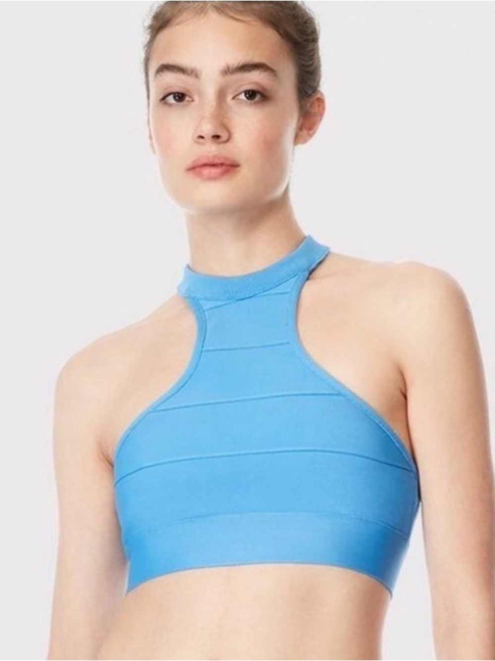 NWT Herve Leger Bandage Halter High Neck Crop Top XS